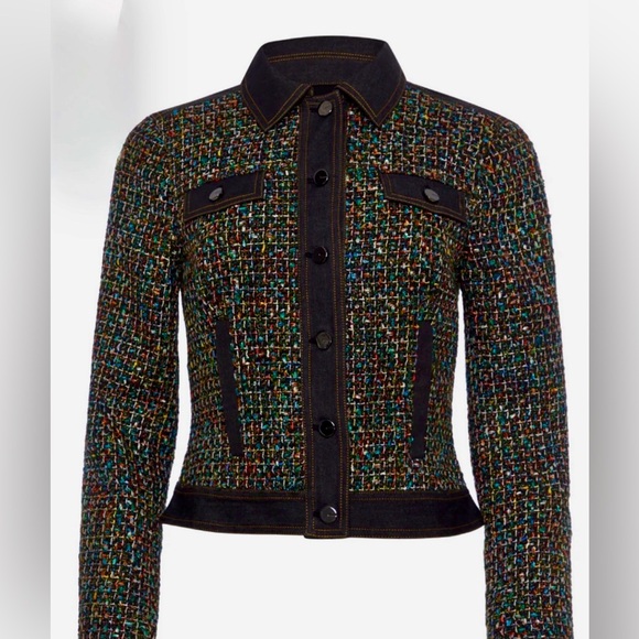 ETCETERA Denim Jacket & Tweed w gun metal buttons. Size 6. NWOT’s. Rare Find! - Picture 1 of 5